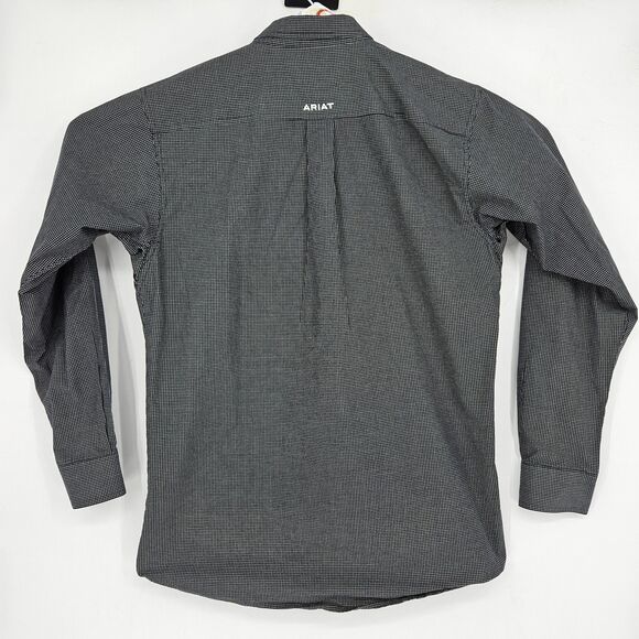 Ariat Pro Series Shirt Mens Large Black White Fitted Button Down Performance - Picture 5 of 11